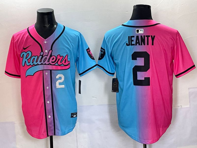 Men 2025 Oakland Raiders #2 Jeanty Blue pink Nike Limited NFL Jersey 003->oakland raiders->NFL Jersey